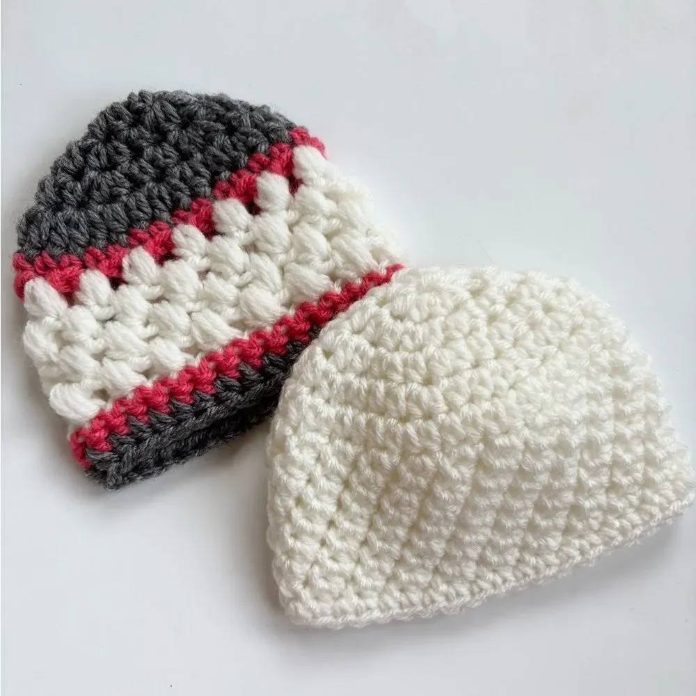 Newborn Crochet Baby Hat Set